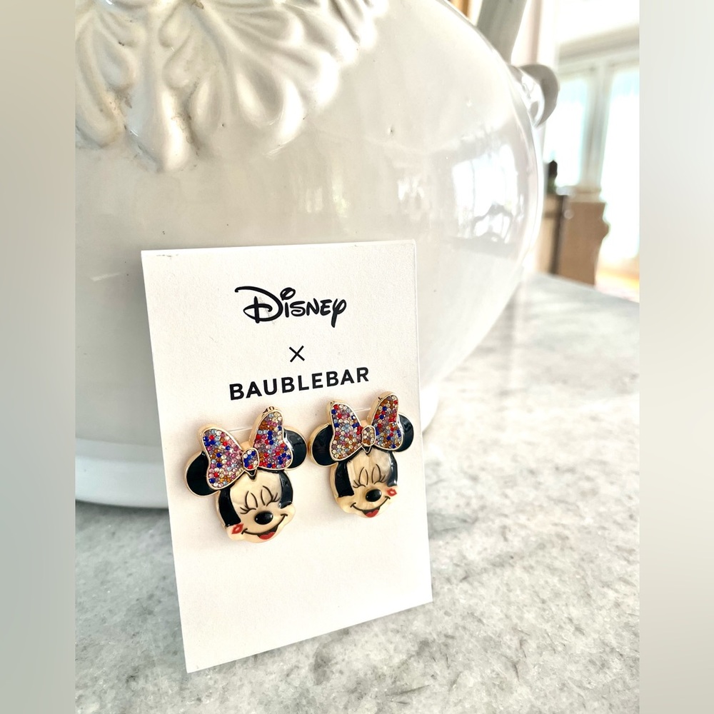 Baublebar Disney Minnie Mouse “Kiss on the Cheek” sprinkles bow stud earrings